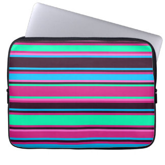 Magenta-, Aqua- och Blue Stripe Electronics Bag Laptop Fodral
