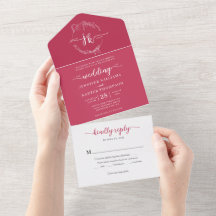 Magenta av elegant med minimal Blommigt, Monogram