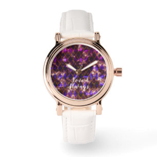 Magenta av fastsatt glasLila Armbandsur