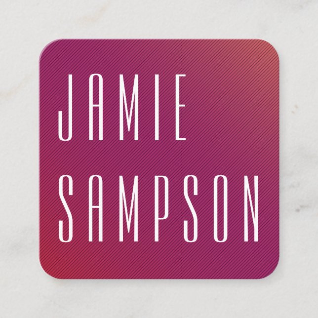 Magenta av minimalistisk Chic Fyrkantigt Visitkort (Framsida)