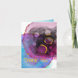 Magenta Blå och Guld Tack, Adress på Baksidan Kort