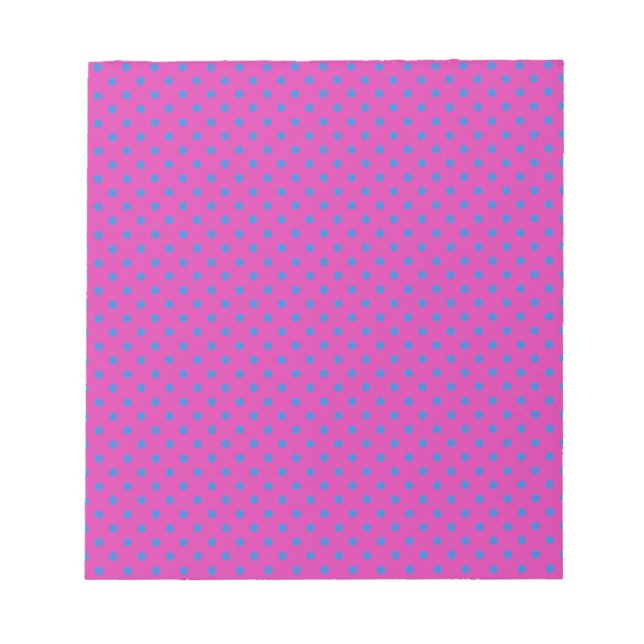 Magenta, blå Polka dots Anteckningsblock (Framsida)