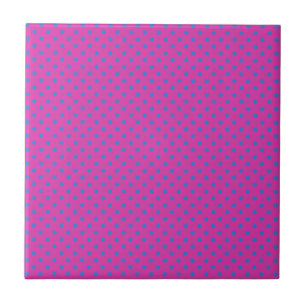 Magenta, blå Polka dots Kakelplatta