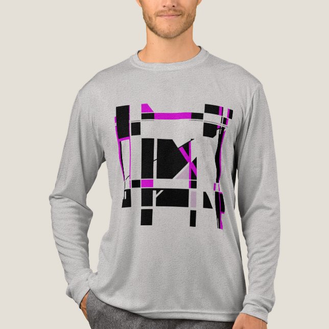 Magenta Black Gameboard Geometric MCM-inspirerad T Shirt (Framsida)