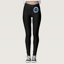 Magenta & blått för *~*Om-neon på svart Leggings