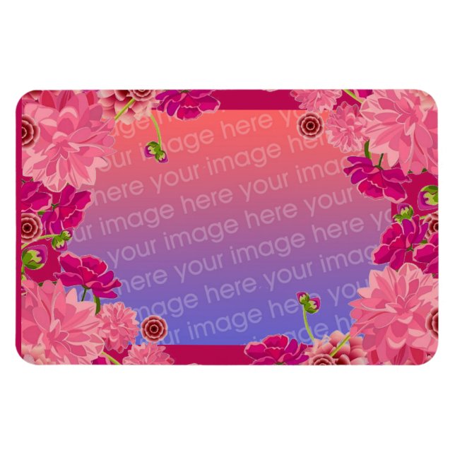 Magenta blomfoto magnet (Horisontell)