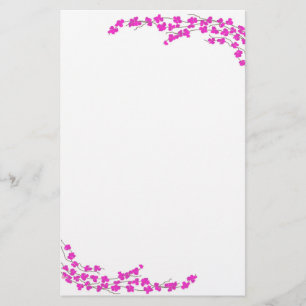 Magenta Blommor Brevpapper