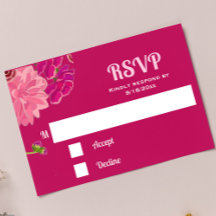Magenta blomsterkort för svar