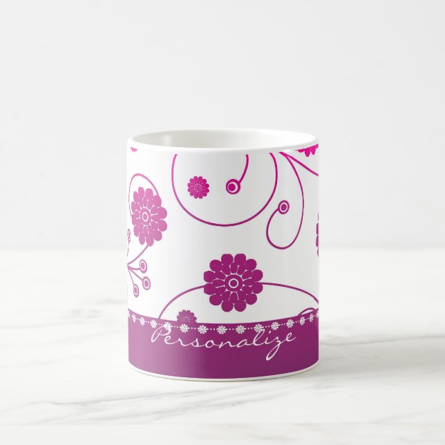 Magenta Bloom Banner Coffee Mugg (Center)