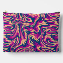 Magenta Blue Beige Abstrakt Fluid Wave Swirls