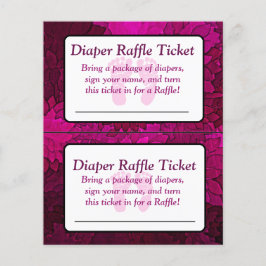 Magenta Bows Baby Shower Raffle Biljett Flygblad