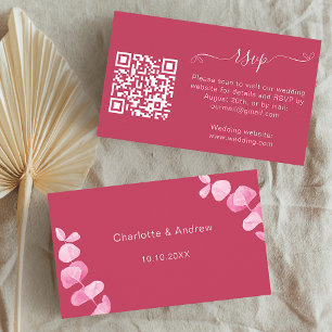 Magenta bröllp svar webbplats QR-kod RSVP Tilläggskort