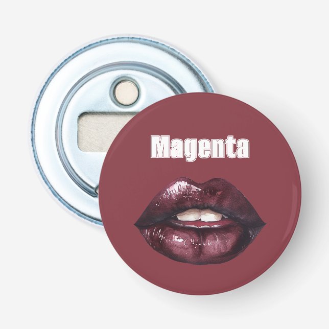 Magenta Burgunder Röda Läppar   Flasköppnare (Framsidan)
