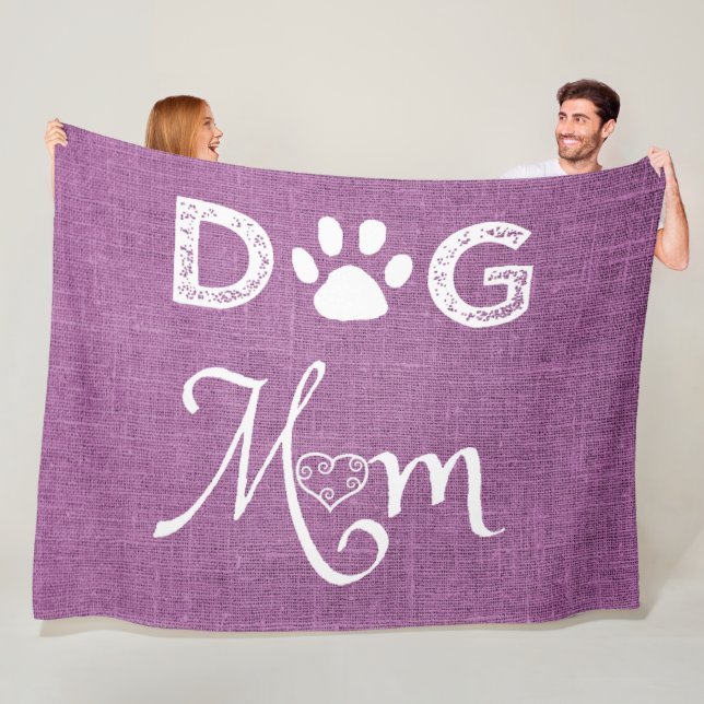 Magenta Burlap Hund Fleece Blanket (På plats)