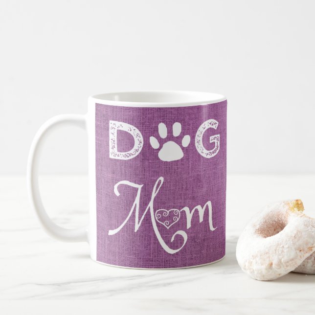 Magenta Burlap Hund-kaffe Mamma-kaffe Mugg (Med munk)