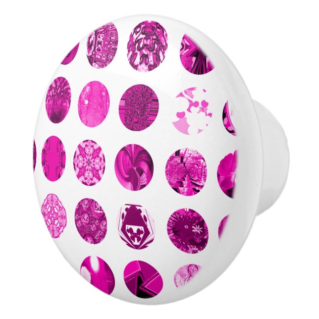 Magenta Busy Polka dots Knopp (Höger)