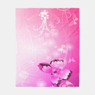 Magenta Butterfly Fleecefilt