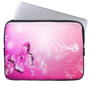 Magenta Butterfly Laptop Fodral