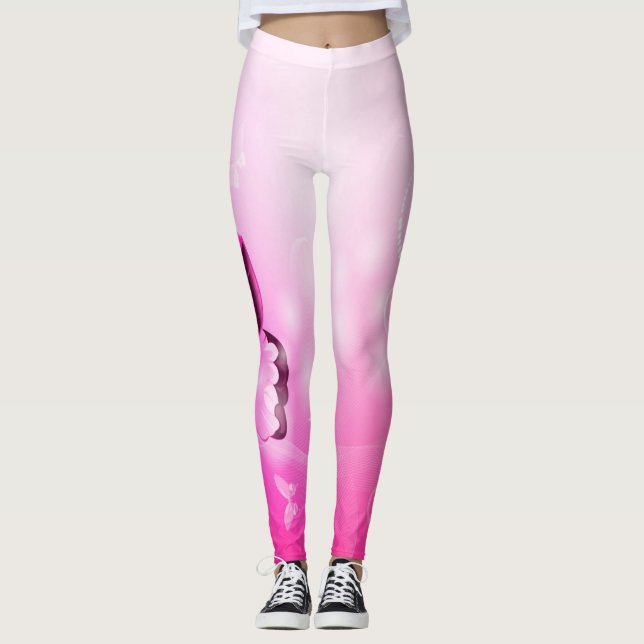 Magenta Butterfly Leggings (Framsida)