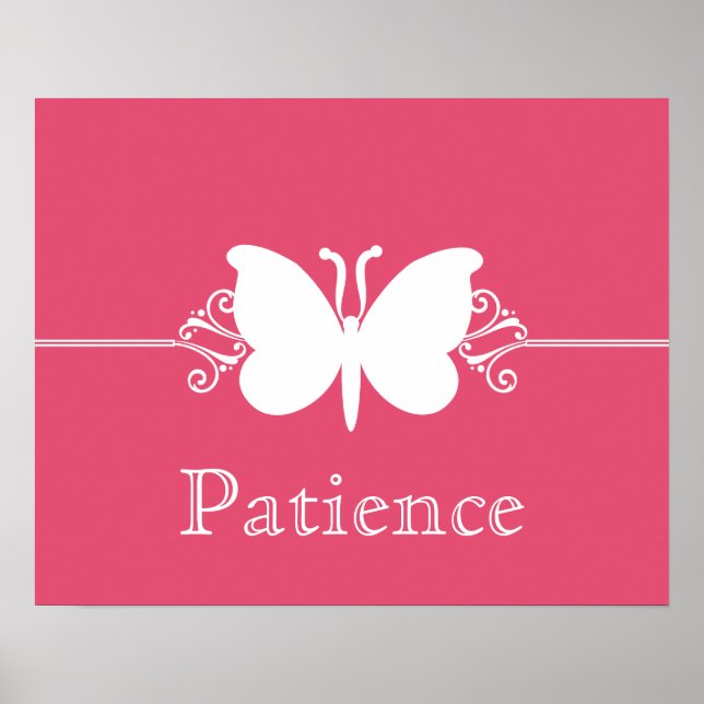 Magenta Butterfly Swirls Virtue Poster (Framsidan)