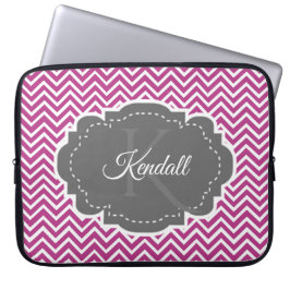 Magenta Chevron Personlig Laptop sleeve