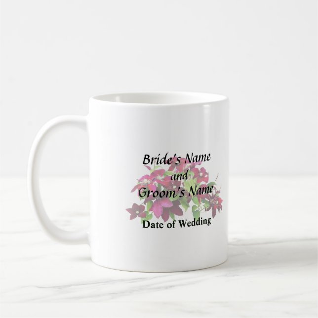 Magenta Clematis med vin Kaffemugg (Vänster)