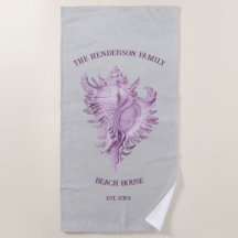 Magenta Conch Snäcka Beach Towel
