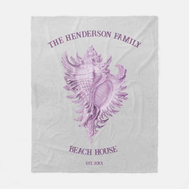 Magenta Conch Snäcka Fleece Blanket (Framsidan)