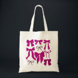 Magenta Coquette Girly Bows Tygkasse<br><div class="desc">Coquette och girly to the bag med hand plockade illustration av magenta bows.</div>