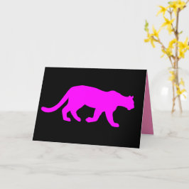 Magenta Cougar Puma Walking Silhouette Kort