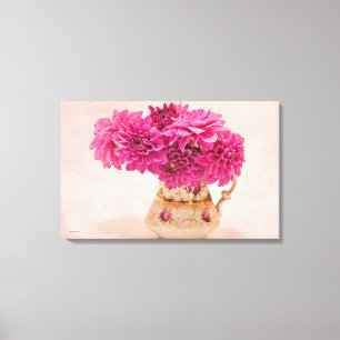 Magenta Dahlias Canvastryck