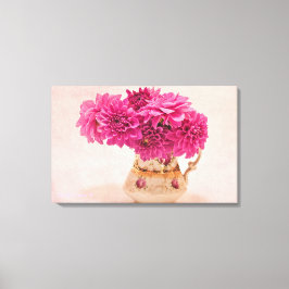 Magenta Dahlias Canvastryck