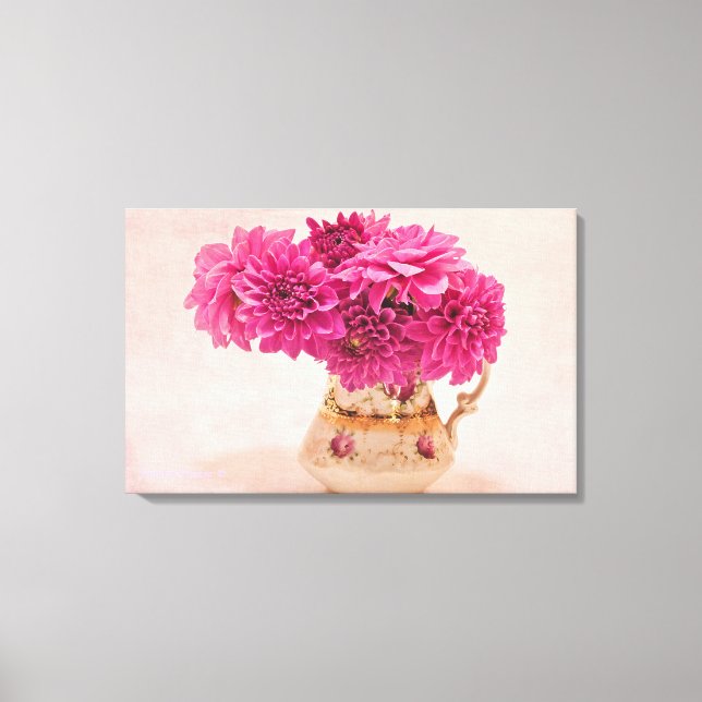 Magenta Dahlias Canvastryck (Framsida)