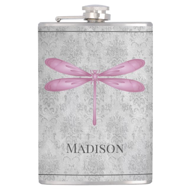 Magenta Dragonfly Damask-kolv Fickplunta (Framsidan)