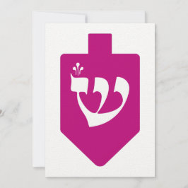 Magenta Dreidel för Chanukah med Brev Shin