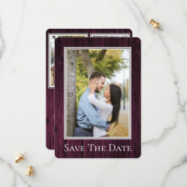 Magenta - enkelt Rustic Photo Save Date Spara Datumet