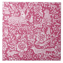 Magenta Fantasy Forest Animal Woodland Natature Kakelplatta