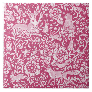 Magenta Fantasy Forest Animal Woodland Natature Kakelplatta