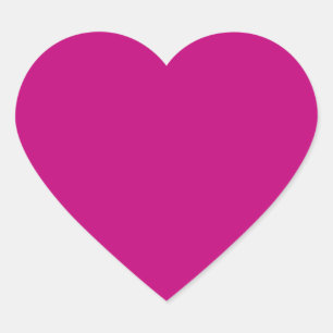 Magenta (färg i fast form) hjärtformat klistermärke