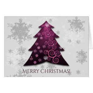 Magenta Festive Julgran Greeting Card Hälsningskort