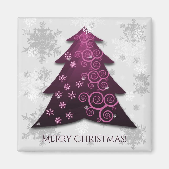 Magenta Festive Julgran Magnet (Framsidan)