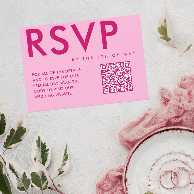 Magenta fet och modern RSVP-bilaga kort (Skapare uppladdad)