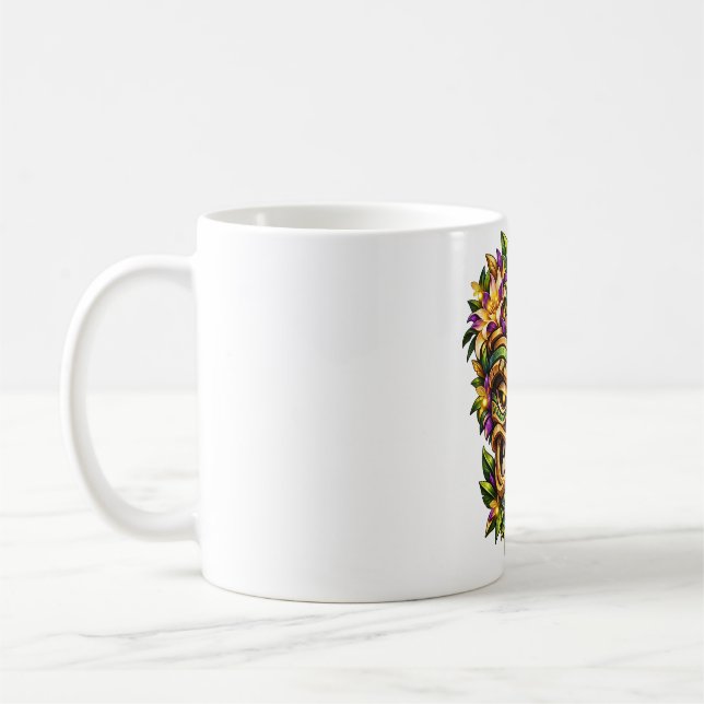 Magenta Fjäder Tiki Kaffemugg (Vänster)