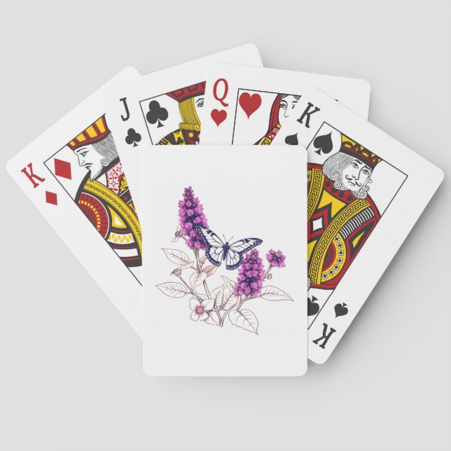 Magenta Fjärilsbuske Casinokort (Baksidan)