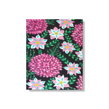 Magenta Flowers on Black