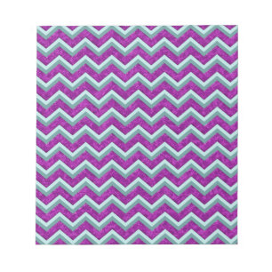 Magenta Foil and Teal ZigZag Mönster Anteckningsblock