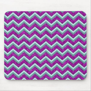 Magenta Foil and Teal ZigZag Mönster Musmatta