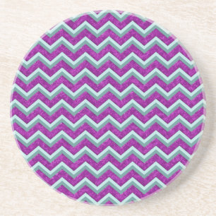 Magenta Foil and Teal ZigZag Mönster Underlägg