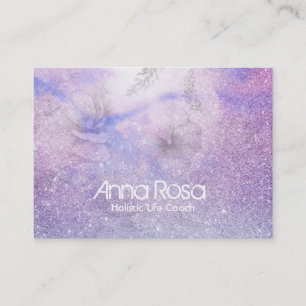 Magenta för lavendel för glitter för *~*vattenfärg visitkort