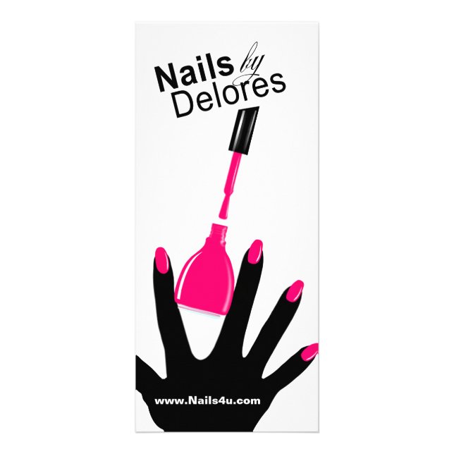 MAGENTA för MANICURE PEDICURE Coupon Menu Reklamkort (Framsidan)